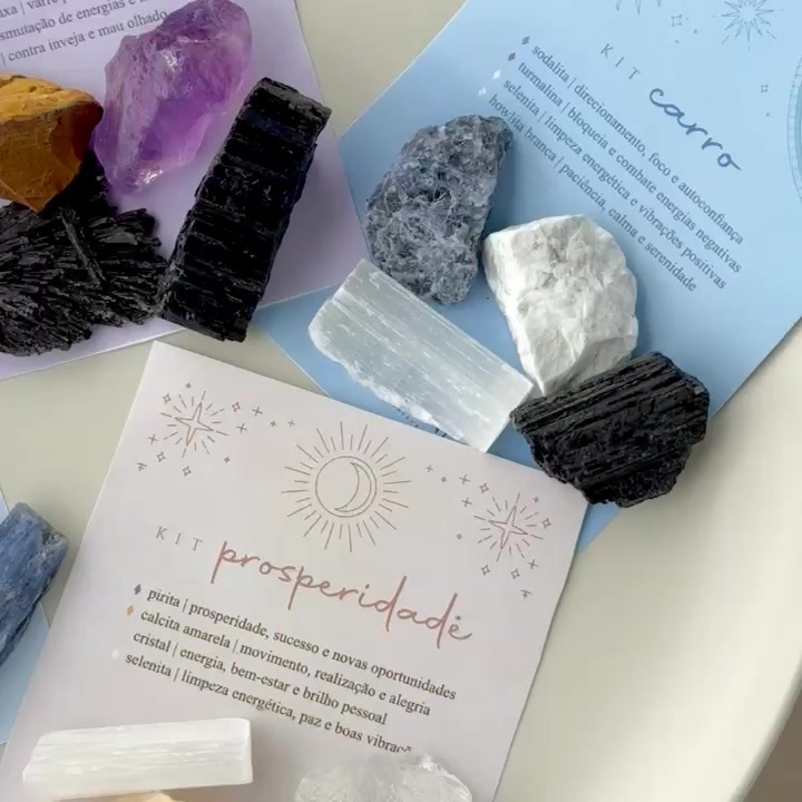 KIT PEDRAS NATURAIS - Kit Carro, Kit Infantil, Kit Prosperidade e Kit Proteção