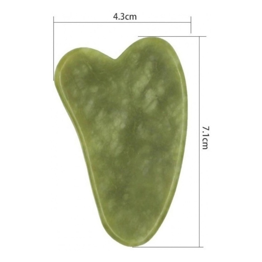 Rolo Pedra de Jade + Placa Gua Sha Massagem Facial Anti Ruga Rolinho Jade Lançamento