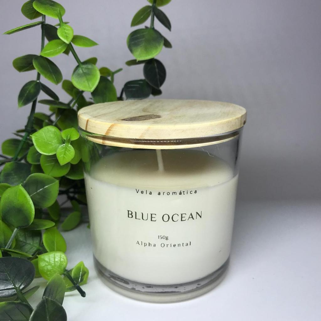 Vela aromática artesanal PREMIUM 150/100G - Vários Aromas - Com especiarias e tampa de madeira