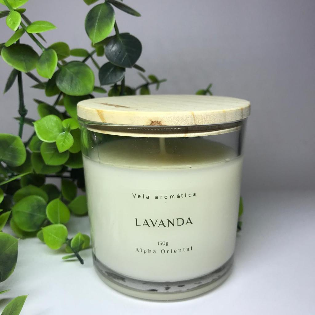 Vela aromática artesanal PREMIUM 150/100G - Vários Aromas - Com especiarias e tampa de madeira